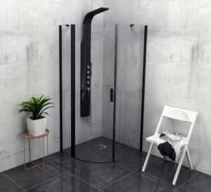 POLYSAN - ZOOM LINE BLACK štvrťkruhová sprchová zástena 900x900mm