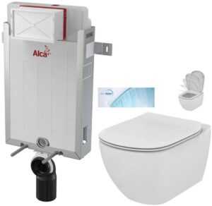 ALCAPLAST Renovmodul - predstenový inštalačný systém bez tlačidla + WC Ideal Standard Tesi so sedadlom SoftClose